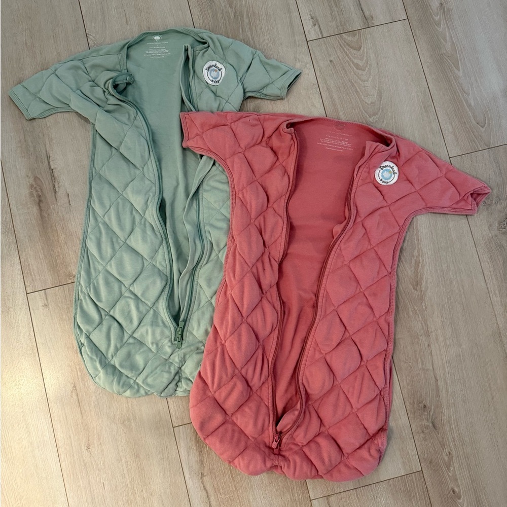 Dreamland Baby Weighted Transition Swaddle. Bundle Pink & Green. Large.